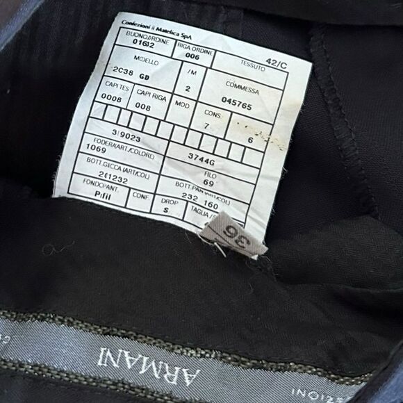 Armani Collezioni Wool Pants 42 x 26 Black Slacks - Picture 4 of 5